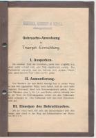 cca 1910-1920 Gebrauchs-Anweisung für Triumph-Einrichtung, Reiniger, Gebbert & Schall AG, 6p