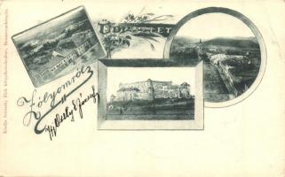 1898 Zólyom, Zvolen; vár, kiadja Ivánszky Elek / castle, floral (EK)