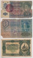 1913-1920. 8db-os vegyes magyar korona bankjegy tétel T:III-IV