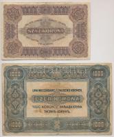 1913-1920. 8db-os vegyes magyar korona bankjegy tétel T:III-IV