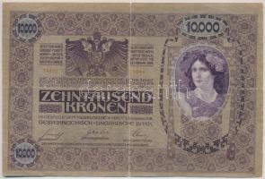 1918. 10.000K piros "DEUTSCHÖSTERREICH" felülbélyegzéssel T:III