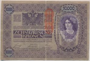 1918. 10.000K piros "DEUTSCHÖSTERREICH" felülbélyegzéssel T:III