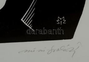 Mözsi Szabó István (1927- ): Kácza Éva Balladája. Linómetszet, papír, jelzett, üvegezett fa keretben...