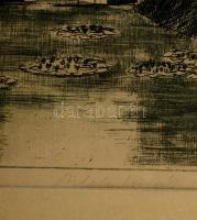 Boldizsár István (1897-1984): Vajdahunyad vára. Rézkarc, papír, jelzett, üvegezett keretben, foltos,...