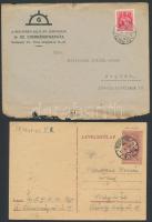 cca 1941-1942 A Budapesti Ág.H.Ev. Gimnázium 16. sz. Cserkészcsapatának fejléces borítékja, levelezőlapja + távjelzőkulcs, összesen: 4 db
