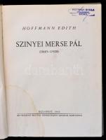 Hoffmann Edit: Szinyei Merse Pál (1845-1920). Budapest, 1943, Országos Magyar Szépművészeti Múzeum. Kiadói egészvászon kötés, foltos, fekete-fehér egészoldalas fotókkal illusztrálva, Ruttkay Gyula szegedi szobrász névbélyegzőjével.
