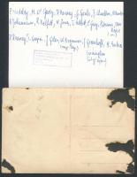 2 db futballcsapatokat ábrázoló fotó, egyik(Leeds) hátoldalon feliratozva, csapattagok nevének felso...