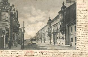 Pozsony, Pressburg, Bratislava; Stefánia út, villamos / street, tram (EB)