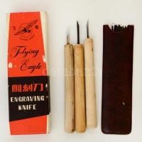 3 db favéső szerszám, saját dobozában + 62 db lombfűrészlap