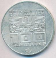 Ausztria 1976. 100Sch Ag "Innsbruck - XII. téli olimpia / Lesikló sánc" T:1-
Austria 1976...
