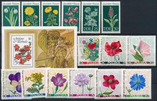 1966-1984 Virág motívum 5 klf sor + 1 db blokk 1966-1984 Flower 5 sets + 1 block