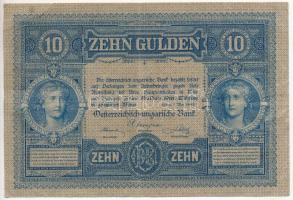 1880. 10Ft "Osztrák-magyar Bank" csak a magyar oldalon számozva! T:III kis fo. / 
Austro-...