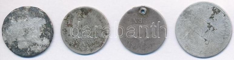 4db-os vegyes rossz minőségű magyar és külföldi ezüstpénz tétel: Ausztria 1849. 6kr Ag, Ausztria 18?...