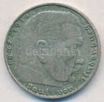 Német 3. Birodalom 1937D 2M Ag "Hindenburg" T:2 
German Third Reich 1937D 2 Mark Ag "...