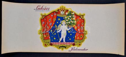 cca 1910-1920 Lukács Csokoládégyár szaloncukor papír szép állapotban, 47x19 cm
