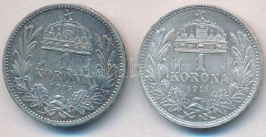 1914KB-1915KB 1K Ag "Ferenc József" (2x) T:1-