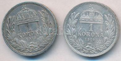 1914KB-1915KB 1K Ag "Ferenc József" (2x) T:1-