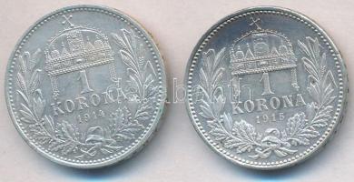 1914KB-1915KB 1K Ag "Ferenc József" (2x) T:1-