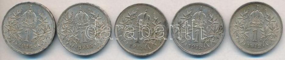 Ausztria 1912-1916. 1K Ag "Ferenc József (5xklf) T:1-,2 patina, karc
Austria 1912-1916. 1 Coro...