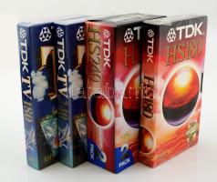 TDK 180 ( 2db) és 240 (3 db) videokazetta, 5 db, bontatlan