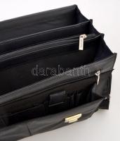 Marc Picard bőr-szövet aktatáska, jó állapotban, 40x34x6 cm