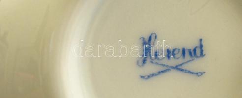 Herendi virág mintás ékszertartó, kézzel festett, jelzett, hibátlan, m:5,5 cm, d:6,5 cm