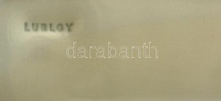 Lubloy humoros halkonzerves doboz, kézzel festett, kopott, jelzett, 7×11 cm