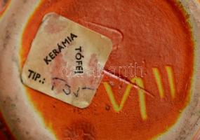 Tófej retró váza, mázas kerámia, hibátlan, m:22 cm