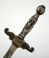 Díszes fém levélbontó, h: 29 cm