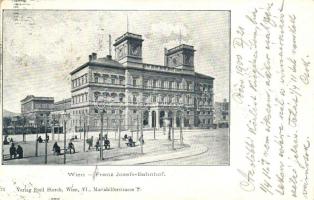 Vienna, Wien IX. Franz Josef Bahnhof, Verlag Emil Storch / railway station (fl)