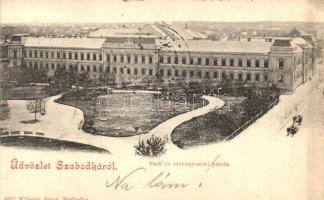 1899 Szabadka, Subotica; Park és törvényszéki palota, Wilheim Samu kiadása / park, court palace (EK)