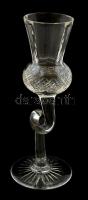 Üveg pálinkás pohár, hibátlan, m: 18 cm