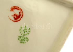 Hollóházi porcelán bohócpár, kézzel festett, hibátlan, jelzett, m: 22 cm