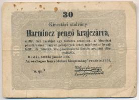 1849. 30kr Kossuth bankó csillagos sorszám (?) T:III- kis ly., fo. Adamo G103