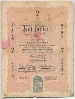 1848. 2Ft Kossuth bankó T:III-,IV fo., tinta fo., szakadás, ly. Adamo G106