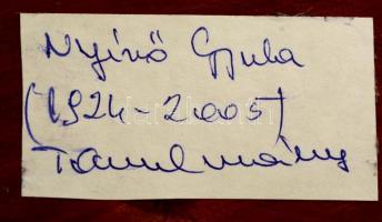 Nyírő Gyula (1924-2005): Tanulmány, bronz plakett, fa foglalatban, d: 11,5 cm