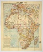 cca 1920 Afrika térkép, Flemmings Generalkarten, Braunsvhweig, Georg Westermann Verlag, német nyelven, 88x72 cm.