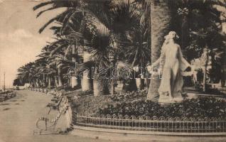 San Remo, Sanremo; Passeggiata Imperatrice / Empress promenade, statue (ragasztónyomok / glue marks)