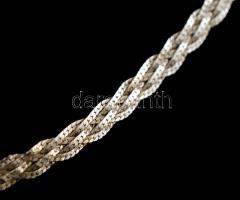 Ezüst(Ag) fonott nyaklánc, jelzett, h: 41 cm, nettó: 7,7 g