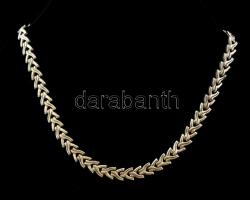 Ezüst(Ag) fantáziaszemes nyaklánc, jelzett, h: 45 cm, nettó: 14,4 g