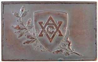 ~1906. "Vívó és Atletikai Club (VAC) 1906." kétoldalas, ezüstözött Br plakett (35x56mm) T:...