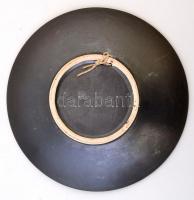 Retro fali tányér, mázas kerámia, jelzés nélkül, hibátlan, d:27 cm