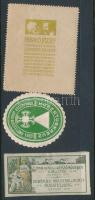 1903-1904 Budapest Vadászati kiállítás, Soproni kiállítás, Faragó József árvái 3 db levélzáró