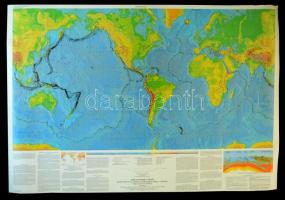 1994 Dynamic Planet, nagyméretű világtérkép a vulkanikus és tektonikus tevékenységekkel, 101×147 cm