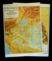 A Kárpát-medence vízborította és árvízjárta területei ..., 1:600000, utánnyomás, 2 nagyméretű térképlap, 84×119 cm