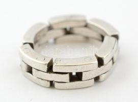 Ezüst(Ag) lánc gyűrű, jelzett, méret: 58, nettó: 12,7 g