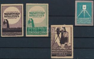 1914 Nemzetközi Mozgófénykép Kiállítás 4 klf levélzáró (RR!)