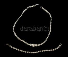Jelzett Swarovski kristály nyaklánc és karkötő szett. / Crystal set of necklace, bracelet