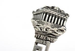 Ezüst(Ag) Athen kanál, jelzett, h: 11,3 cm, nettó: 9 g