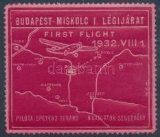 1932 Budapest-Miskolc I. légi járat vörös levélzáró